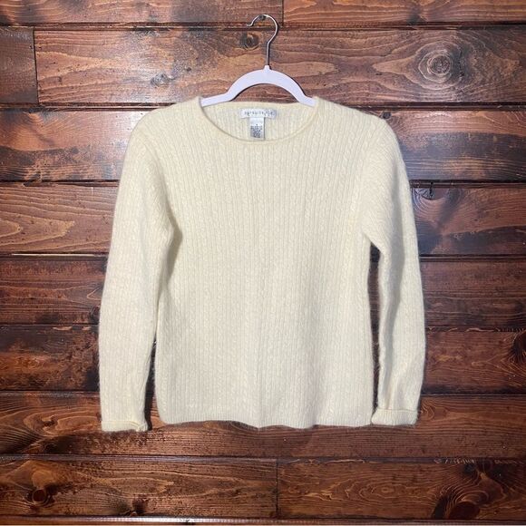 pursuits, ltd. Lambs Wool/Rabbits Fur Blend Cable Knit Sweater Women's Size S - Picture 7 of 11